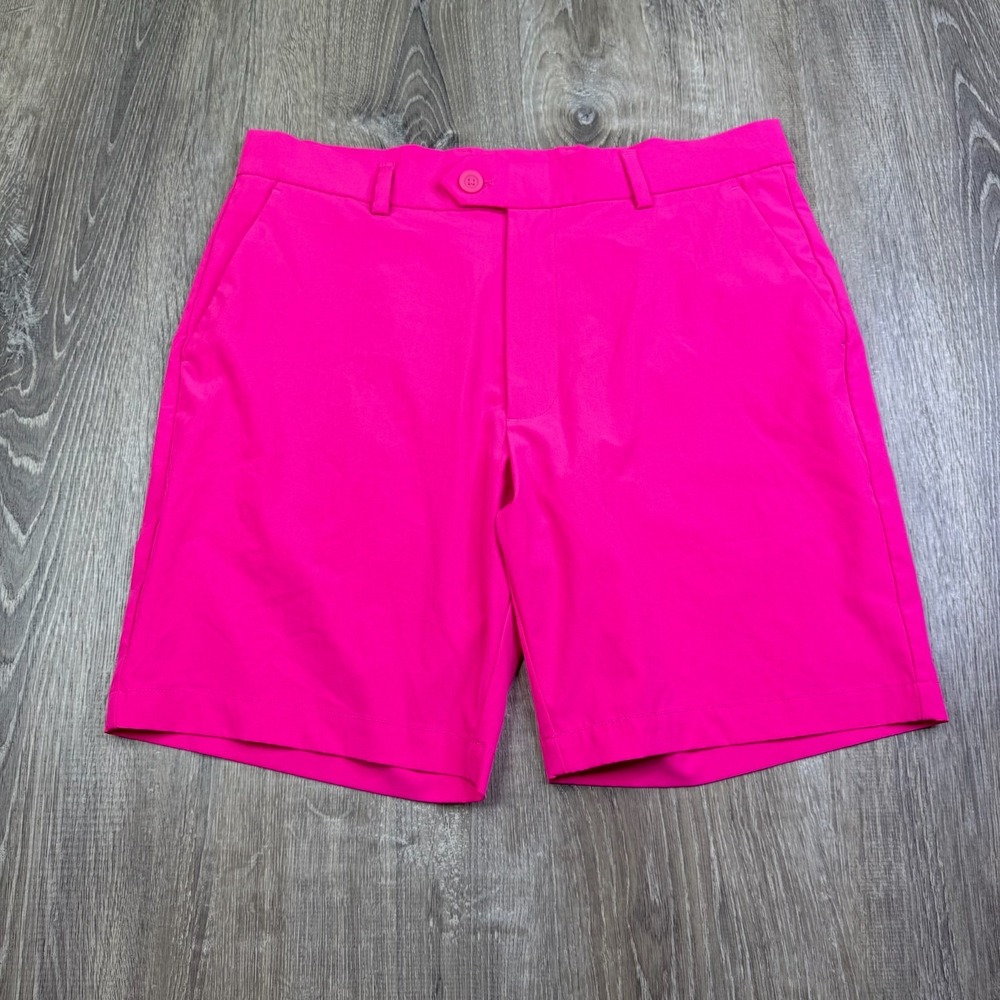 G/FORE Men's Flat Front Shorts in Bright Pink
